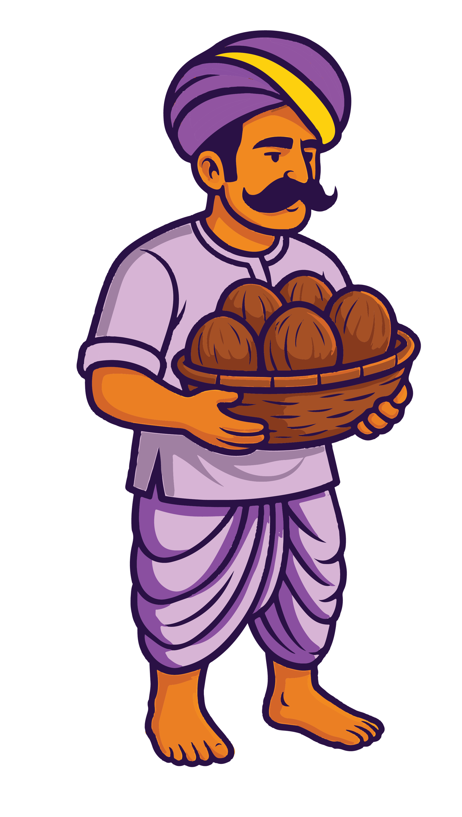 Farmer with Coconut Basket